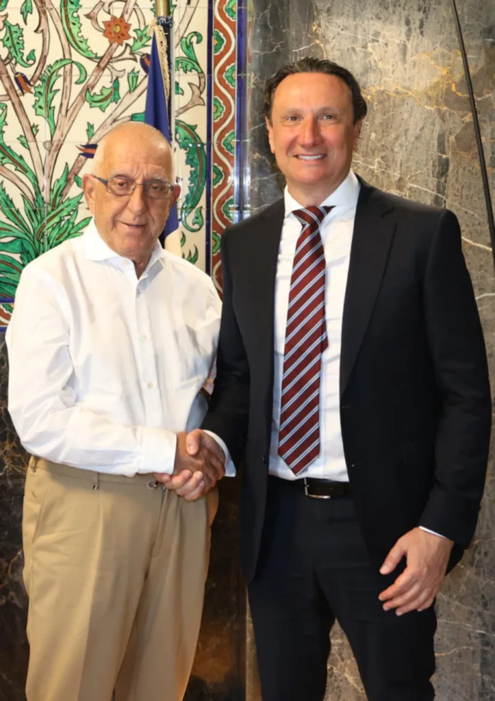 Bill Papastergiadis with Nikitas Kaklamanis