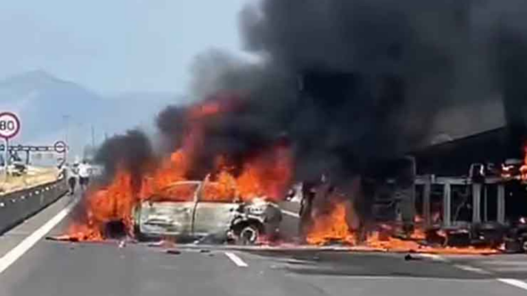 Three burned alive in Egnatia Highway inferno after truck crash