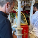 Greek PM and Novak Djokovic visit Panagia Church on Tinos