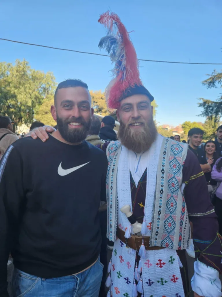 Stefan Levogiannis, Pontian musician, and Freydun Sliwo, Assyrian member of the Ashur Folkloric Ensemble, both performed at Northcote. Photo by Dean Kalimniou.