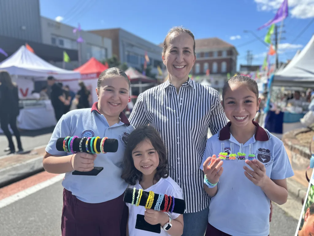 Earlwood Public School staff and students Theodora Antonopoulos, Kristiana Tzortzis, Stella Moon, Olivia Martins