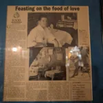 Agapi’s owner Peter has framed an older article written about his restaurant