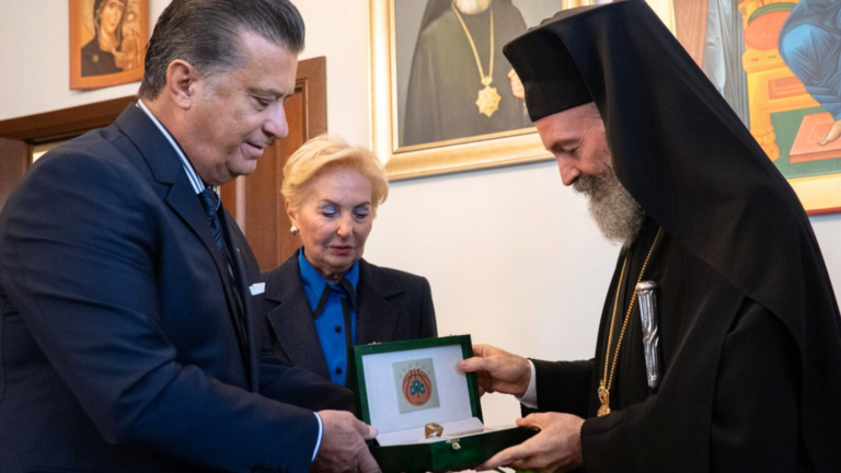 Archbishop Makarios of Australia welcomes Panathinaikos BC delegation to Sydney