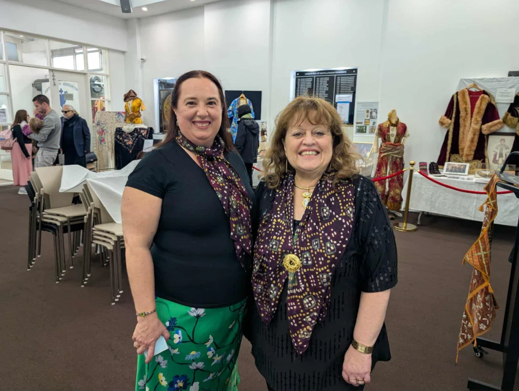 Yvette Salvaris and Gina Gekas, co-organisers of the display