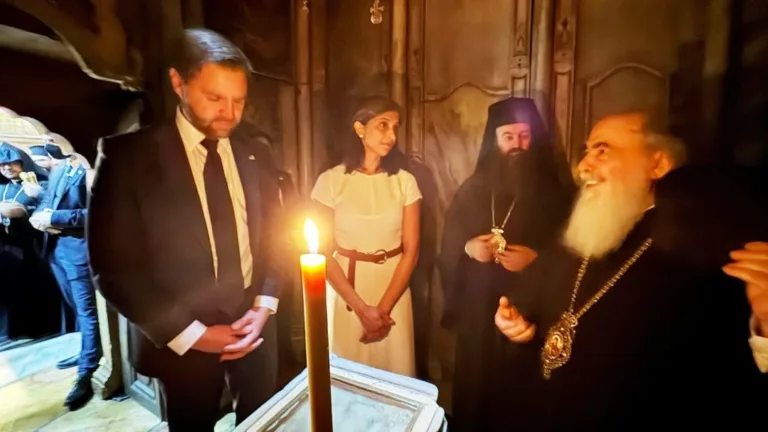 Jerusalem Patriarch welcomes US Vice President JD Vance to the Holy Sepulchre