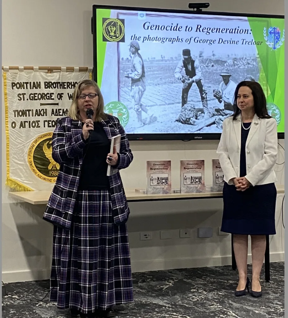 Dr Melanie O’Brien alongside Consul Mrs Eleni Georgopoulou.