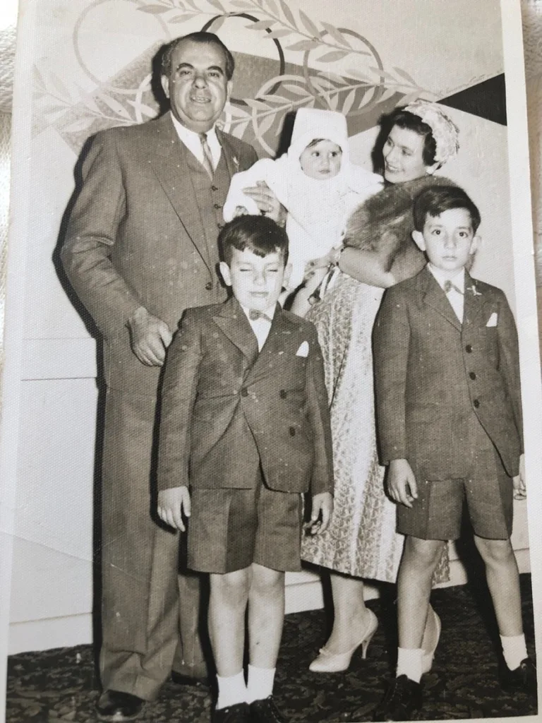 Peter with his parents, older brother and younger sister