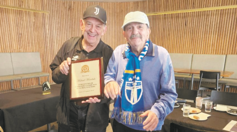 Football Victoria honours South Melbourne FC legend Michalis Mandalis