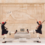 Two Evzones Tomb Unknown Soldier Athens Greece