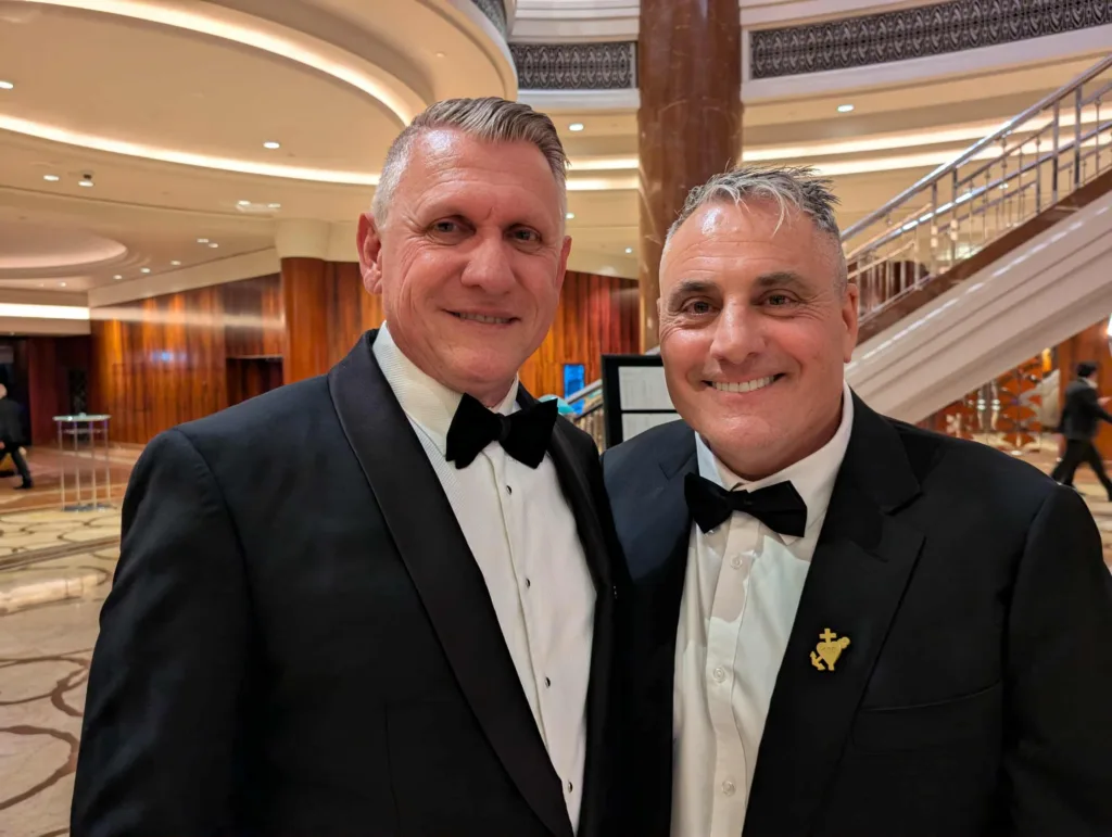 Two Kazzie presidents, NSW President George Pizanis and Victoria's President Nik Spartels.