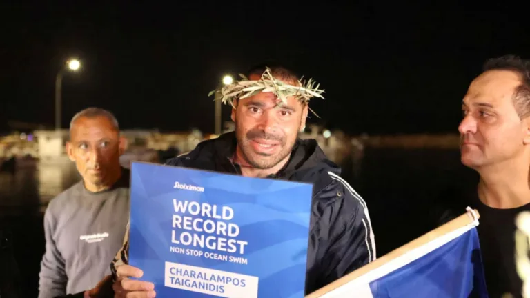 Greek Paralympian sets new world record for continuous open sea swim