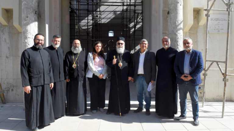 Patriarch John X reviews restoration of bombed St Elias Church in Damascus