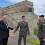 Major Evangelos Zarkos, head of Evelpidon’s International Cooperation Office, with Captain Vasilis Athanasopoulos