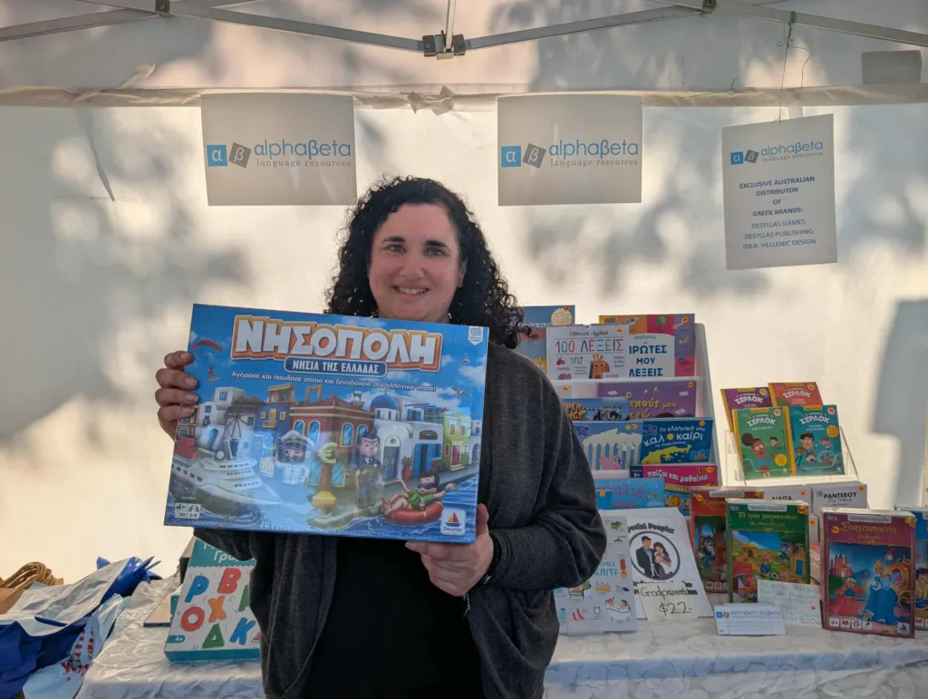 Tonia Katakis of Alphabeta brought Desylla products to Australia as a way of helping her daughter learn Greek
