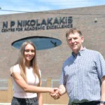 28. Dux Mattea Georges with Principal Mark Robertson