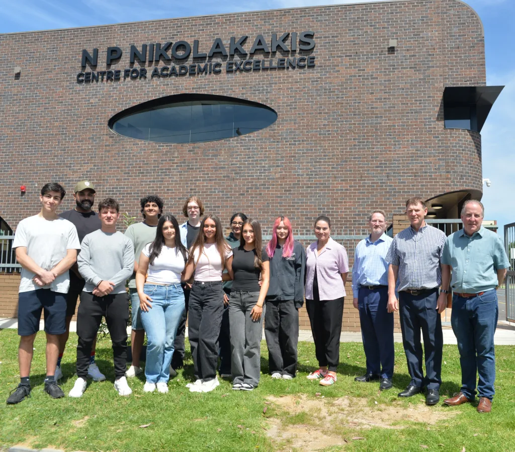 Top performing VCE students with Principal Mark Robertson, Deputy Principal Peter Dickinson and Assistant Principal - Academic Lance Ryan