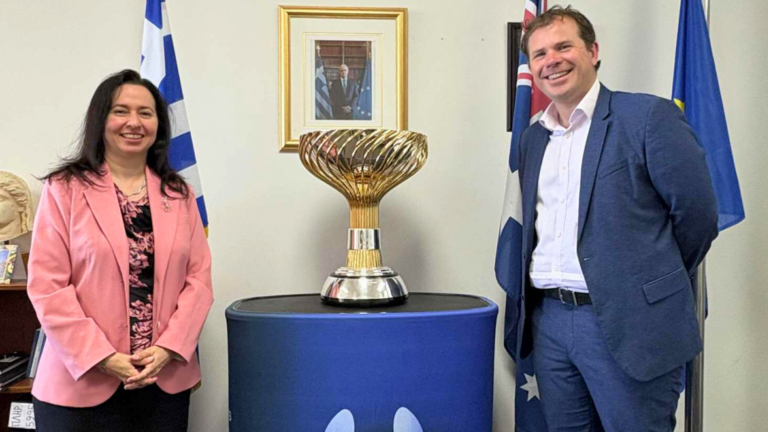 Greek Consulate in Perth showcases United Cup trophy ahead of tournament return