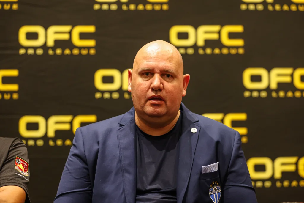 Sinisa Cohadzic - South Melbourne FC. OFC Pro League Press Conference, Crowne Plaza Hotel Auckland, Friday 16 January 2026. Photo: Shane Wenzlick / www.phototek.nz