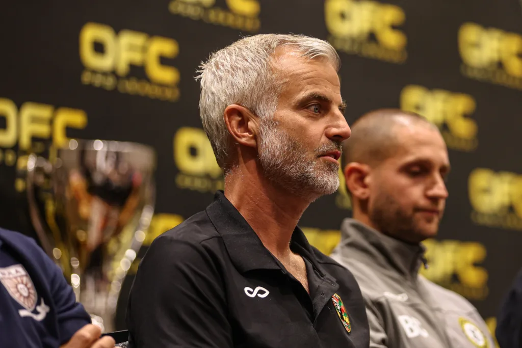 Lars Hopp - Vanuatu United FC. OFC Pro League Press Conference, Crowne Plaza Hotel Auckland, Friday 16 January 2026. Photo: Shane Wenzlick / www.phototek.nz
