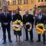 Martin Place, Sydney, on 23 July 2023, laying a wreath for fallen soldiers