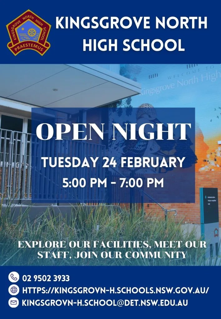 Open Night Flyer 2026 kingsgrove north high school