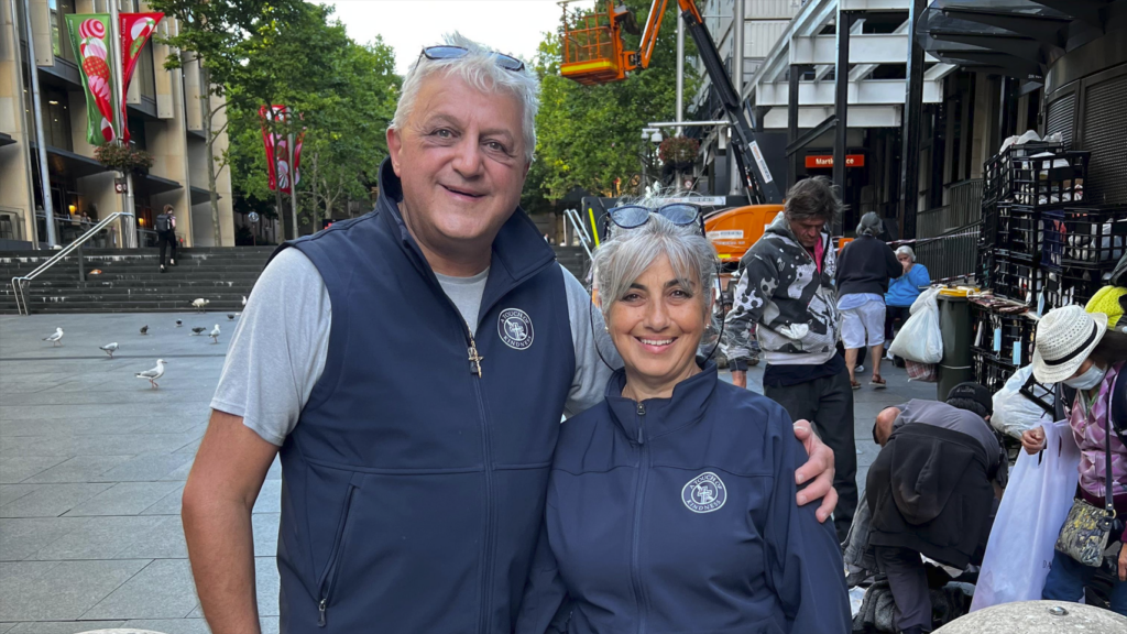 Con Theocharides with his wife, Cathy.