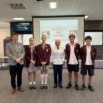 6. Mr Emanuel Comino with Principal Mark Robertson and Year 12 School Captains