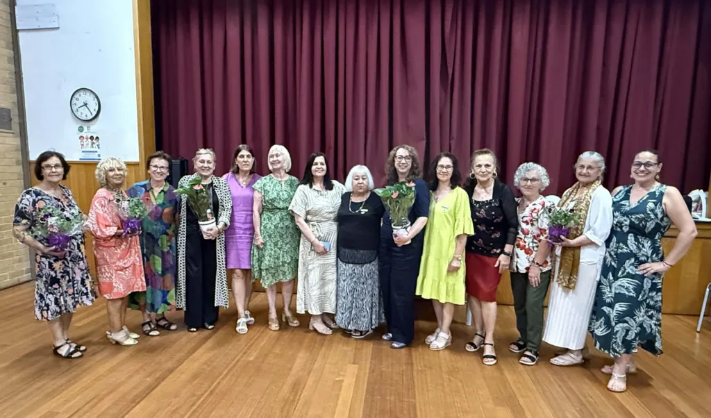 Anemones members with Dr. Helen Kalaboukas, Dina Gerolymou and Bronwyn Halfpenny MP for Thomastown