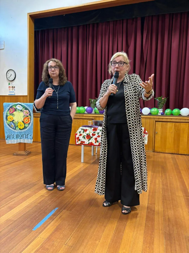 Guest speakers Dr. Helen Kalaboukas and Dina Gerolymou