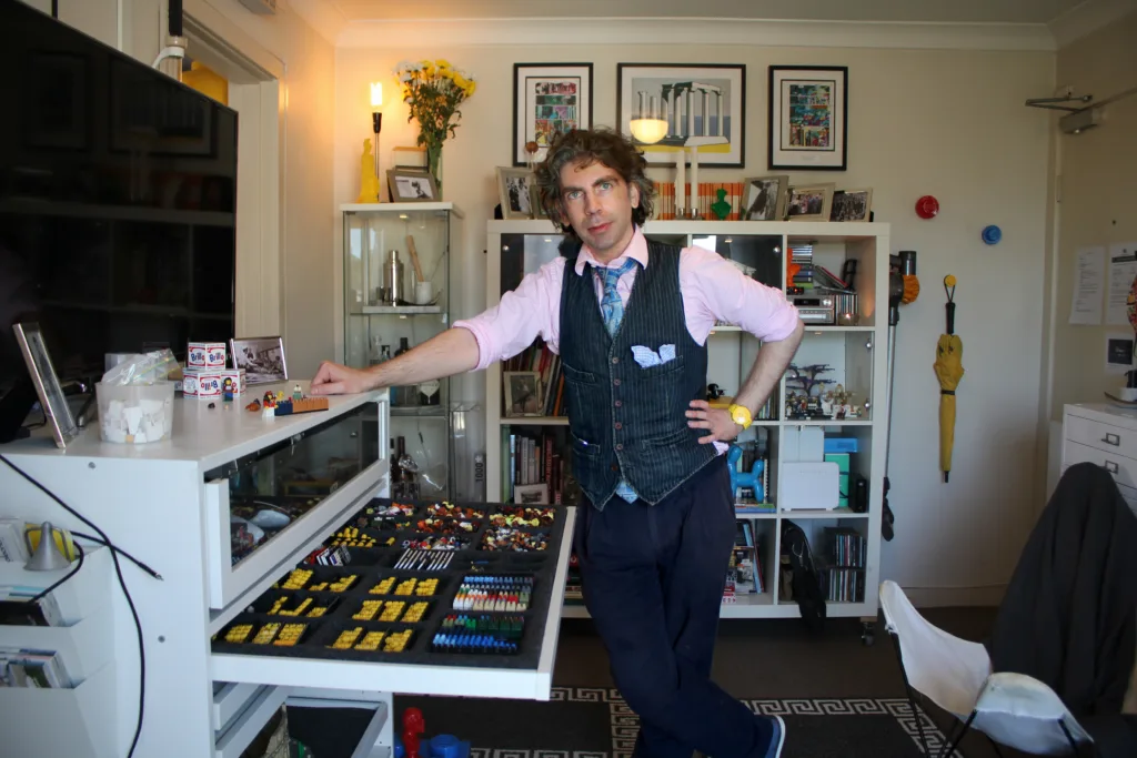 Liam D Jensen in his home studio 1 - photo from The Greek Herald, Australia, photo by Andriana Simos