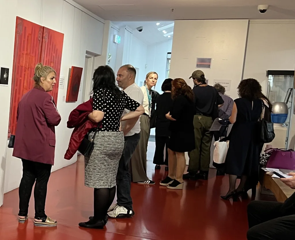 People viewing the exhibition