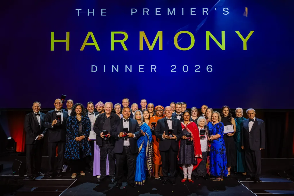 Winners from the Premier’s Harmony Dinner 2026. Photo: Salty Dingo 2026.