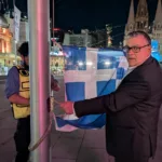 flag raising federation square melbourne greek independence day (11)