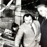 former pm of australia Gough Whitlam visiting the Greek Herald Presses (1)