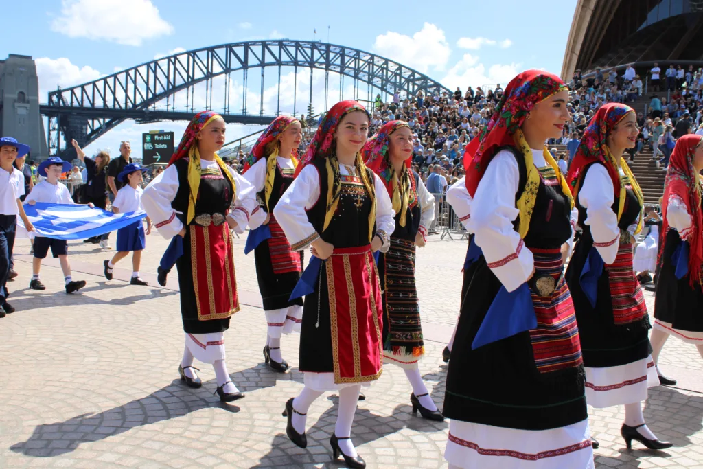 greek independence day march sydney opera house hyde park