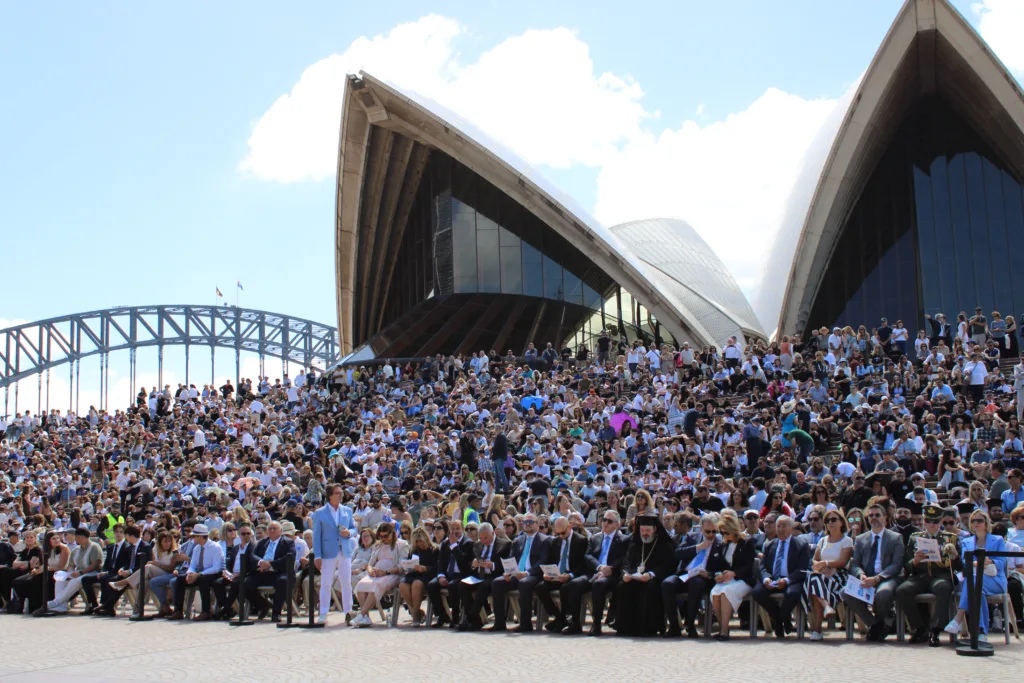 greek independence day march sydney opera house hyde park