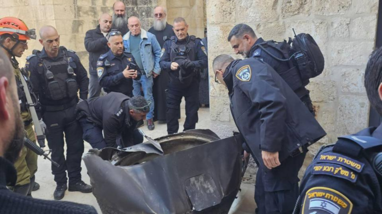 Shrapnel from Iranian missile falls near Church of Holy Sepulchre in Jerusalem
