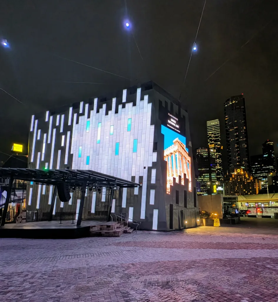 melbourne turns blue greek independence day