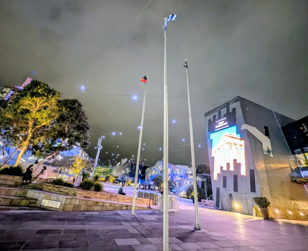 melbourne turns blue greek independence day