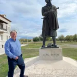 Historian Jim Claven OAM at the Byron Museum, Messolonghi, 2025. Photo Jim Claven