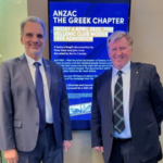 His Excellency Ambassador Stavros Venizelos (left) with historian Jim Claven OAM, 2025.