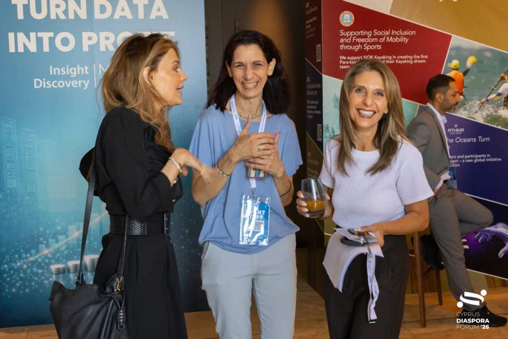 Dr Linda Papadopoulos (Left), CDF Director Niki Charalambous (Centre) and Filli Kaoullas (Right)