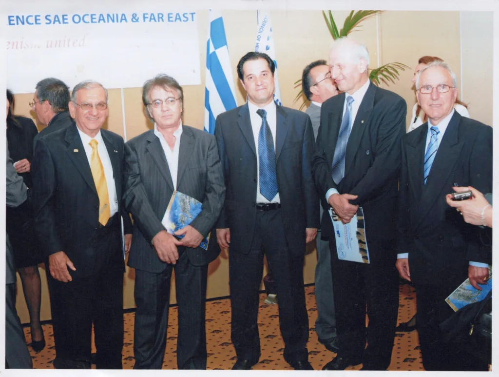 Emanuel Comino, George Tserdanis, Adonis Georgiadis, George Lianos and Michael Mystakidis at an SAE gathering.