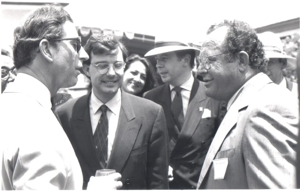 King Charles and Theo Skalkos during the 1983 royal tour of Australia with Princess Diana.