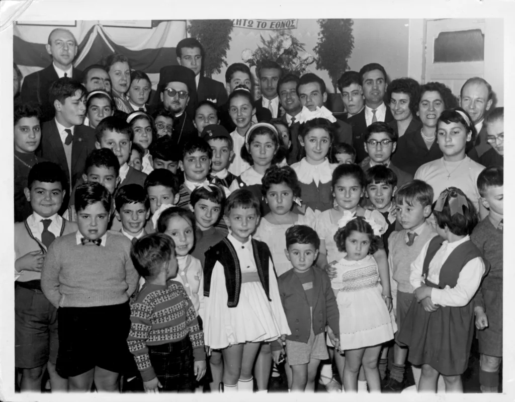 Students at an early Greek school in the late 1950s or early 1960s as Greek communities expanded across Australia. 