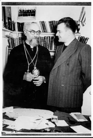 The 2nd Metropolitan Timotheos with his nephew Rev. Constantinos in Perth