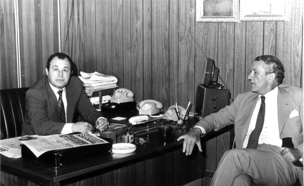 Theo Skalkos & Malcom Fraser at TGH offices