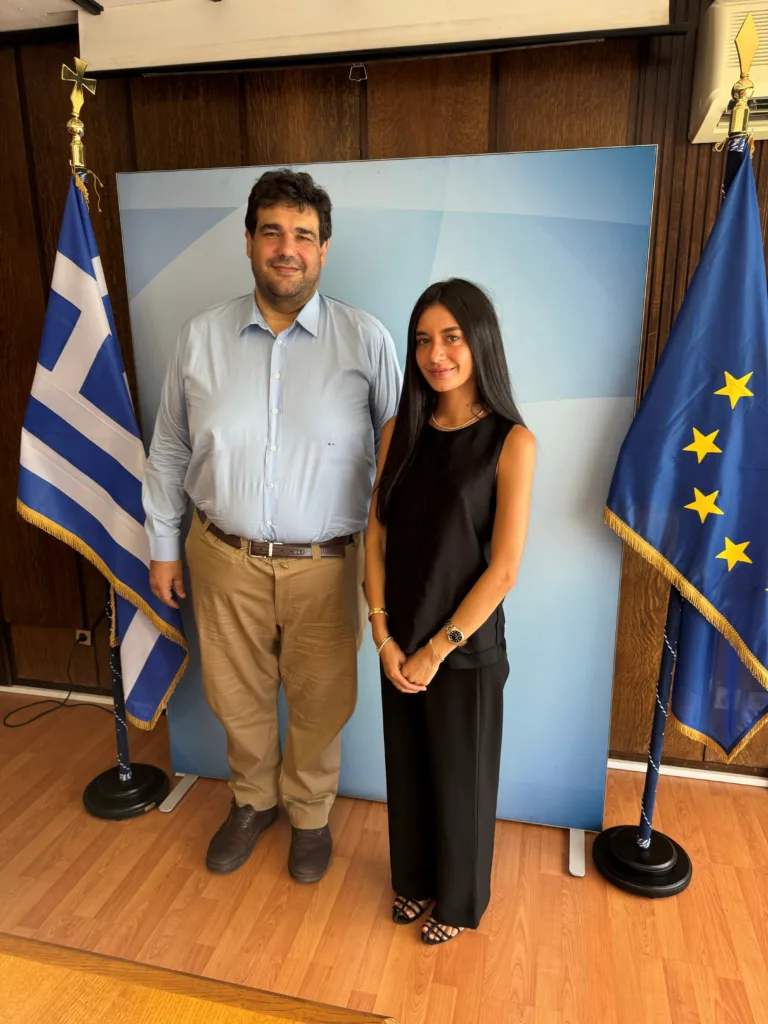 Theodoros Livanios Minister of the Interior of Greece and Dimitra Skalkos during a meeting discussing the diaspora vote