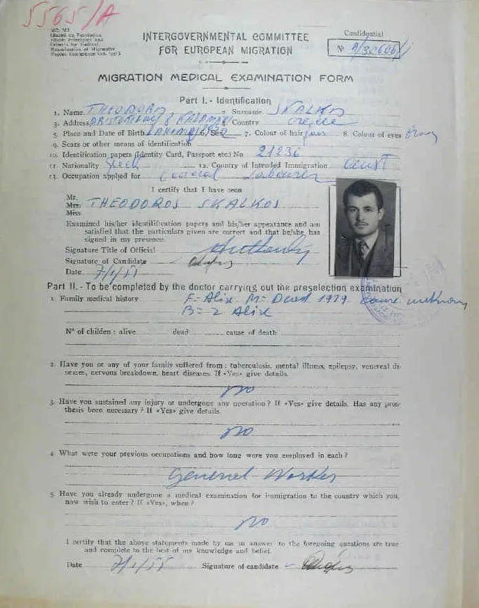 Theo’s migration papers.