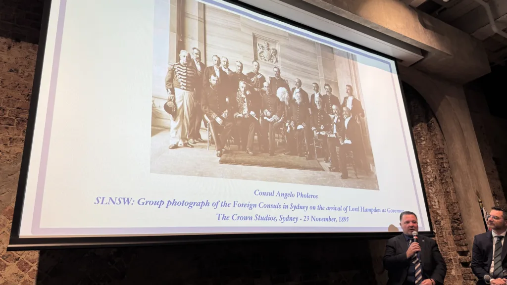 consul general of greece in sydney book launch 100 years 